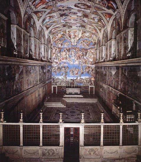 Michelangelo Buonarroti Interior of the Sistine Chapel oil painting picture